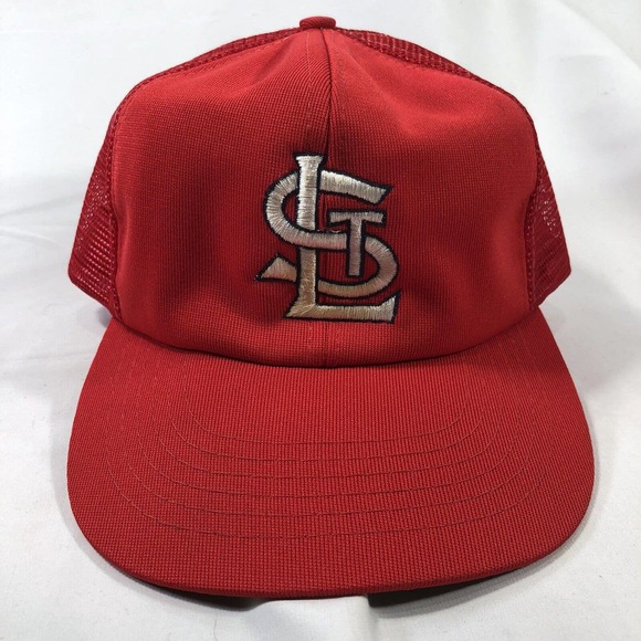 Vintage St Louis Cardinals Trucker Hat Red Mesh Back Snapback Universal 80s 90s - Picture 1 of 12